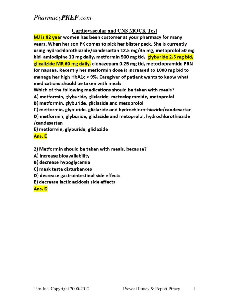 Pebc CVS Questionnaire PDF Heart Failure Myocardial Infarction