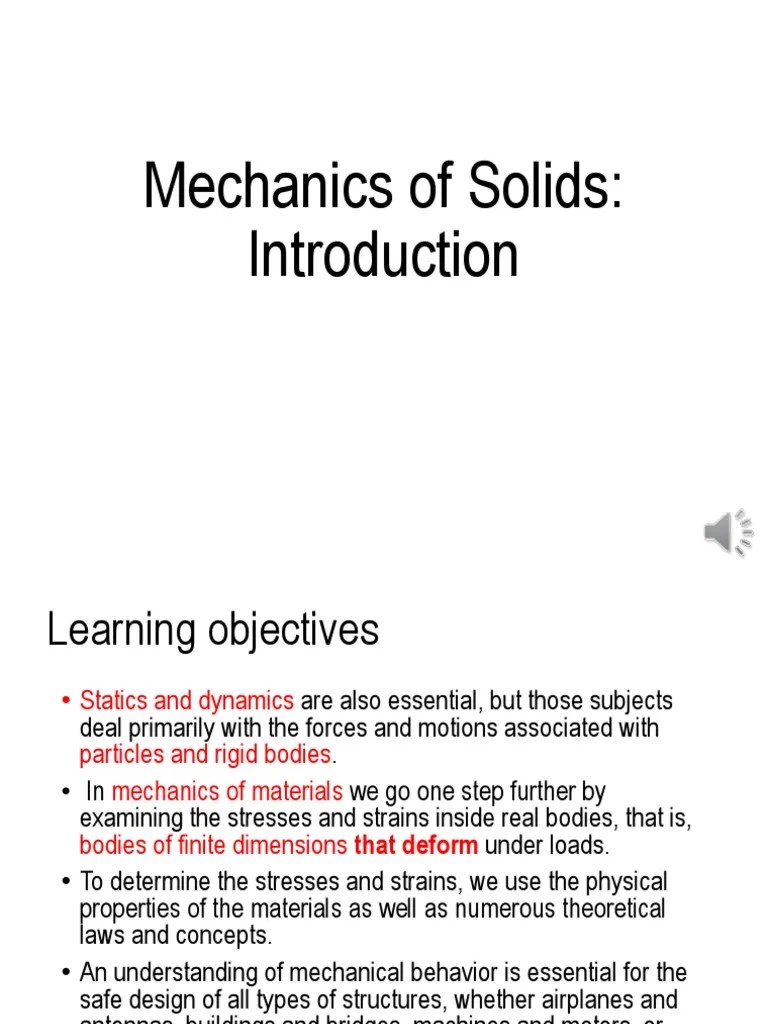 Mechanics of Solids PDF Stress (Mechanics) Strength Of Materials