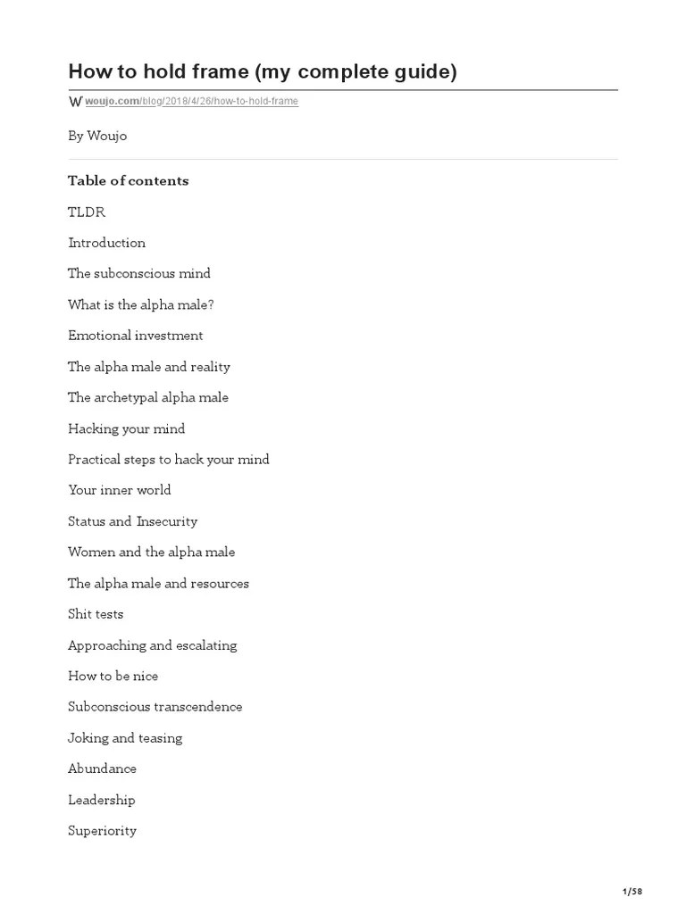 How To Hold Frame My Complete Guide PDF Thought Mind