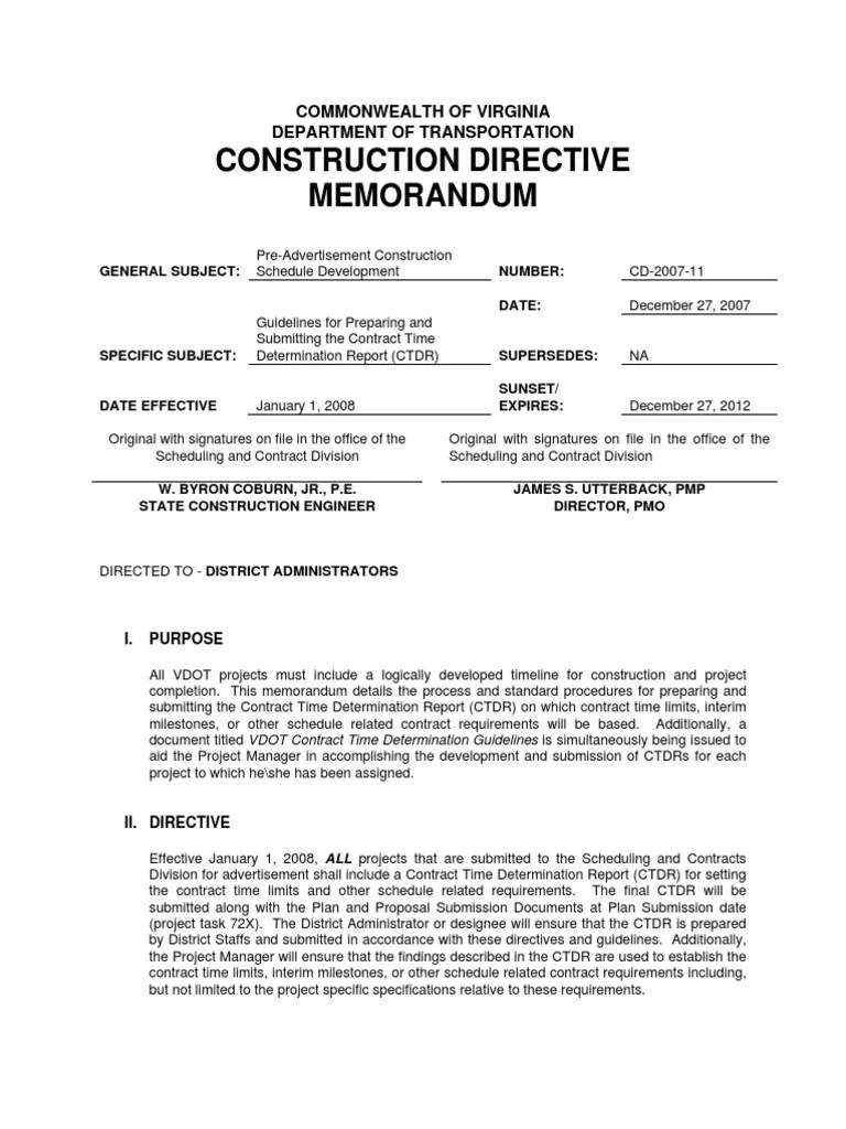 Construction Memo Sample 4 PDF