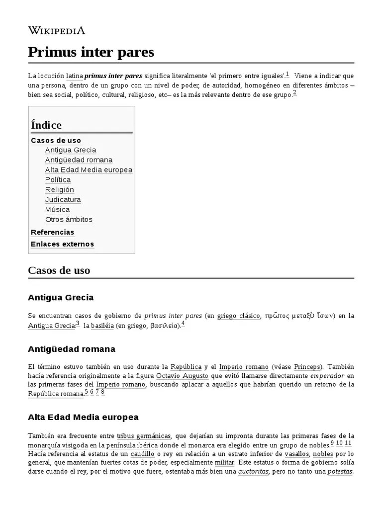 Primus Inter Pares PDF Gobierno Gobernancia