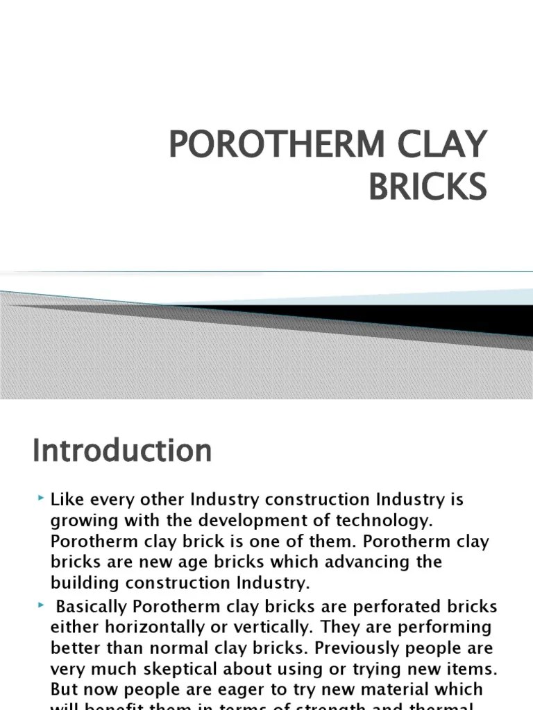 Porotherm Clay Bricks PDF Brick Building Insulation
