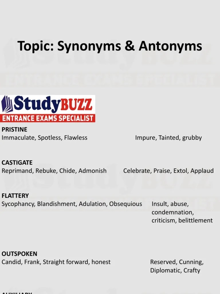 Master Synonyms Antonyms PDF