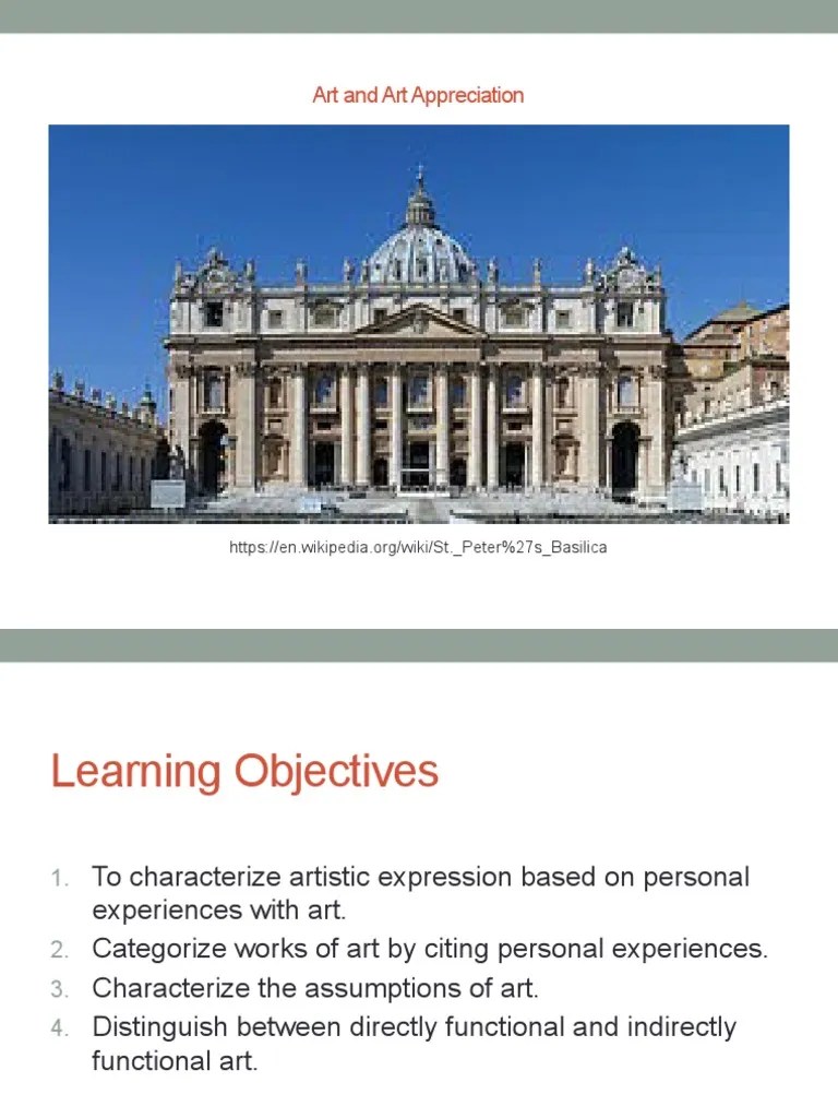 Lecture 1. the Meaning of Art Appreciation PDF Experience Paintings