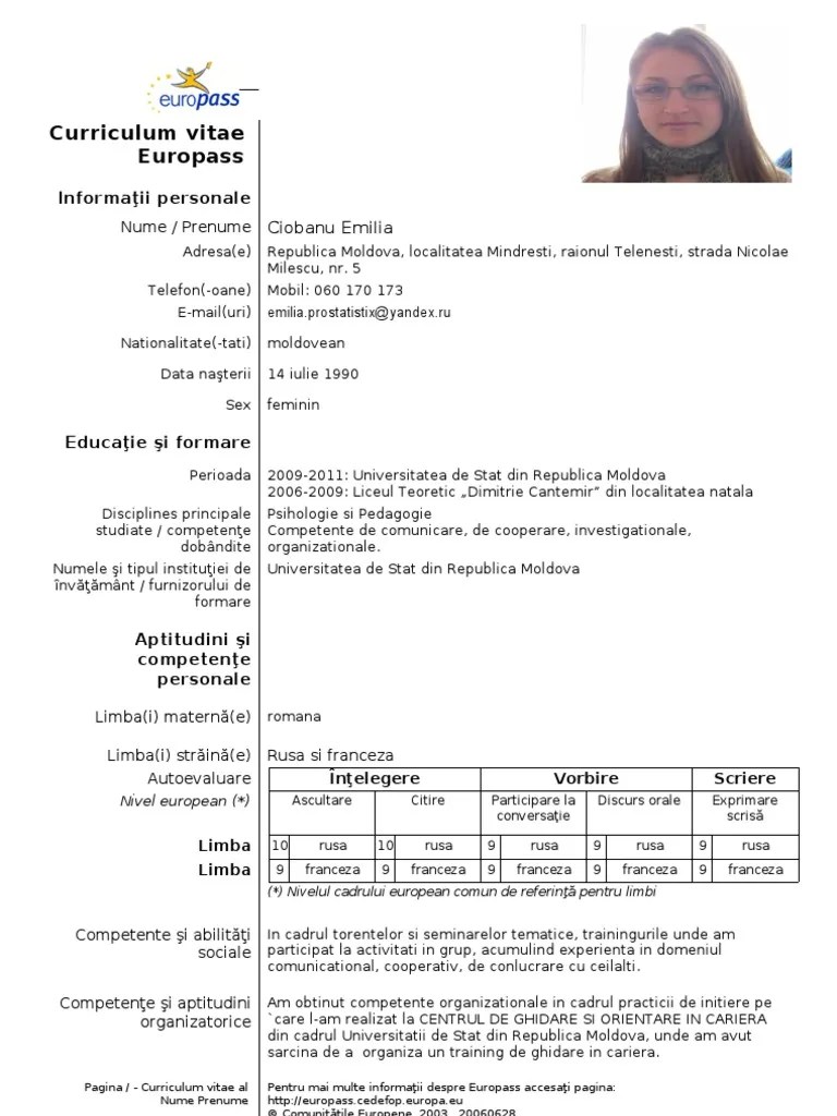 Care este cel mai bun moment pentru schimbarea carierei? Model Cv Curriculum Vitae European Romana (2)