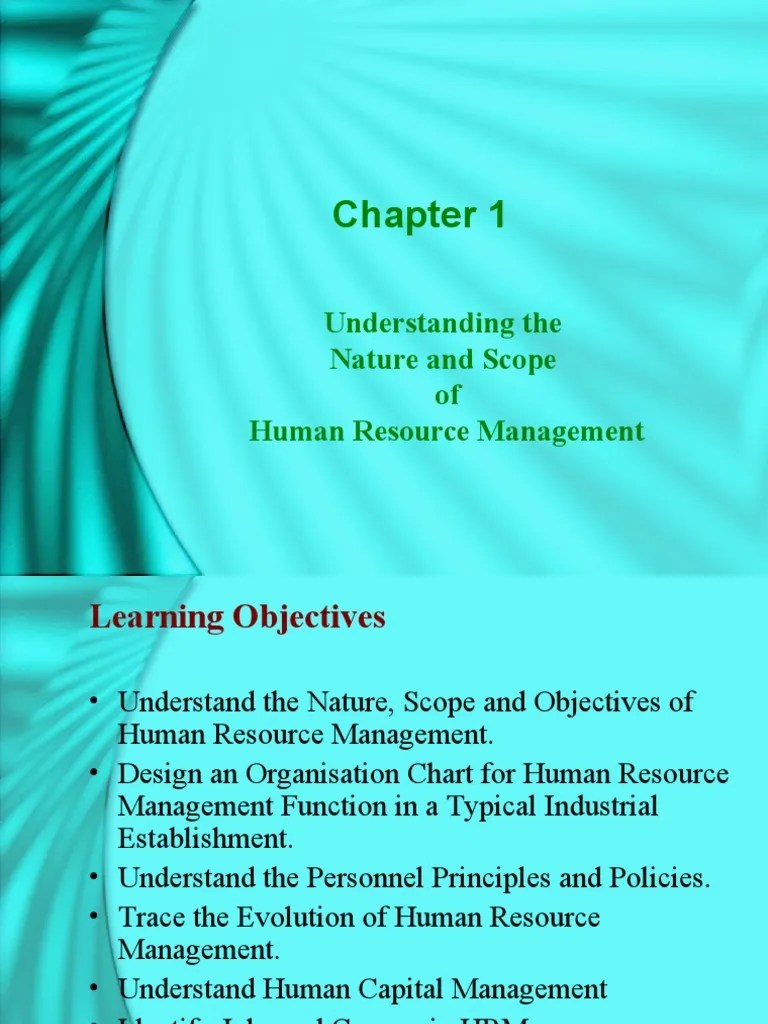 Understanding The Nature and Scope of Human Resource Management PDF Human Resource