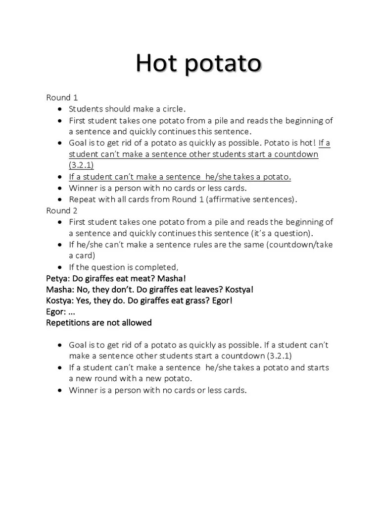 Unit 2 Hot Potato PDF PDF