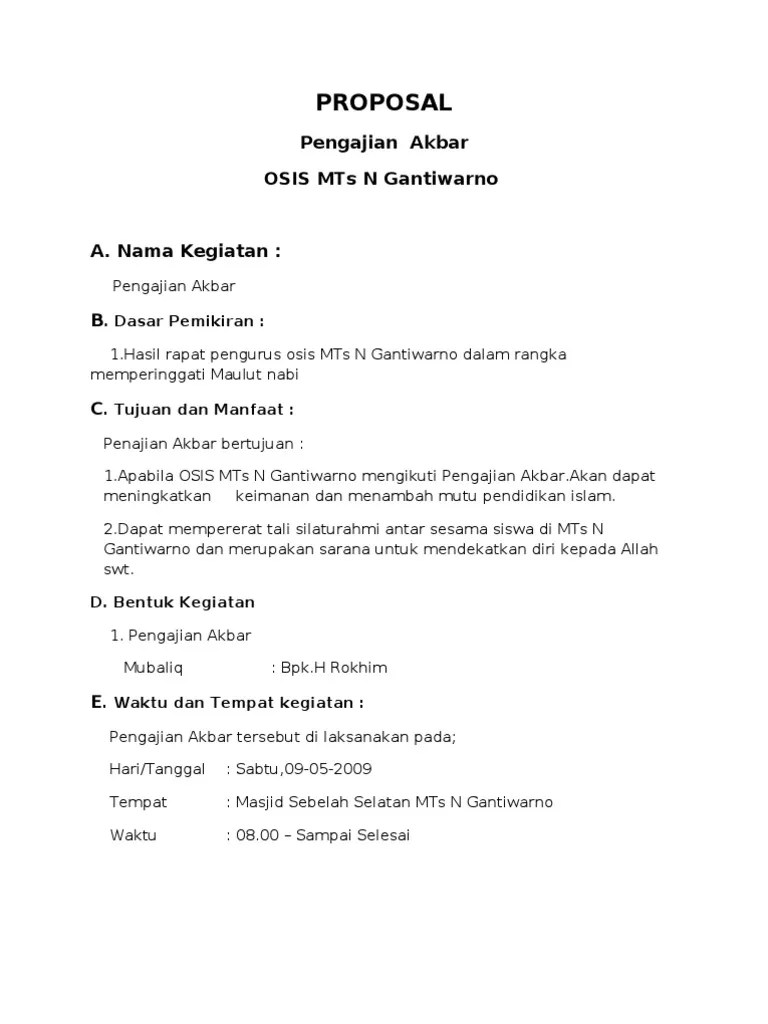 Contoh Proposal Pengajian Akbar Doc denah