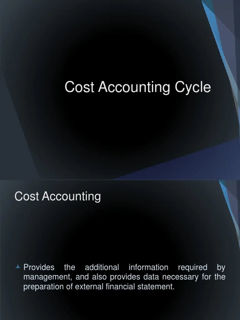 Lesson 3 Cost Accounting Cycle PDF
