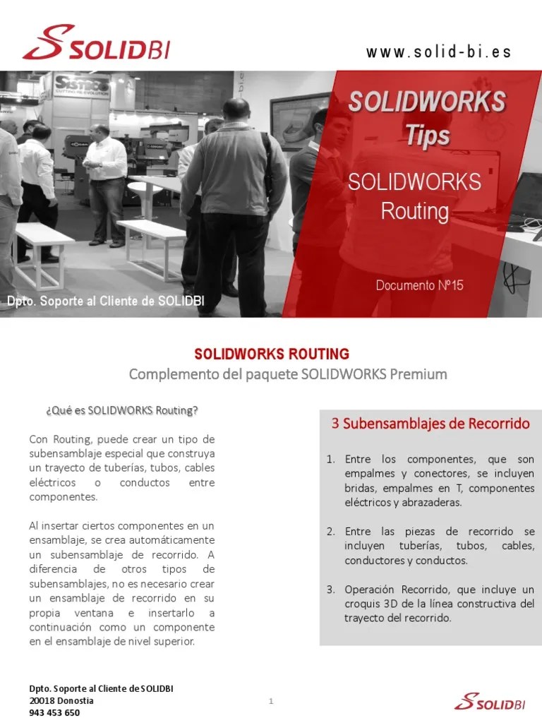 SW Tips SOLIDWORKS Routing PDF Informática Ingenieria Eléctrica
