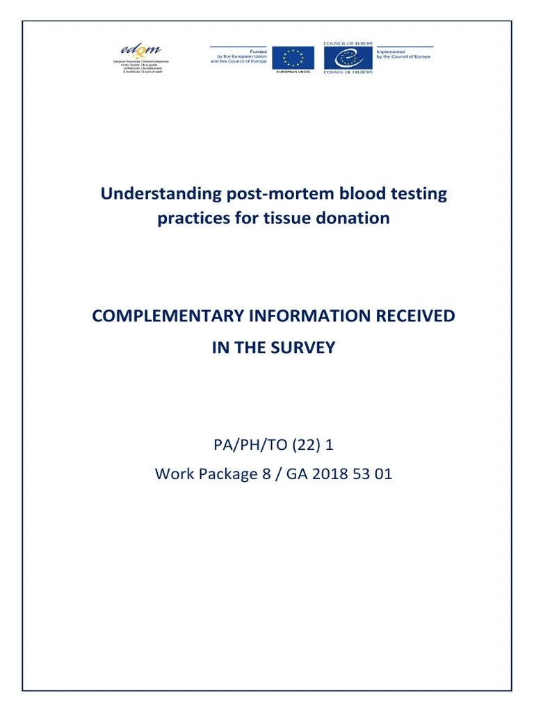 Understanding Post Mortem Blood Testing Practices For Tissue Donation