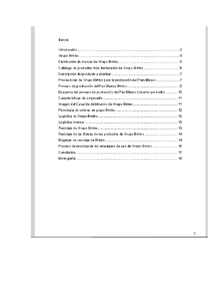 Proceso de Bimbo | PDF
