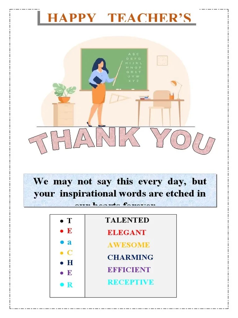 Happy Teacher'S We May Not Say This Every Day, But Your Inspirational