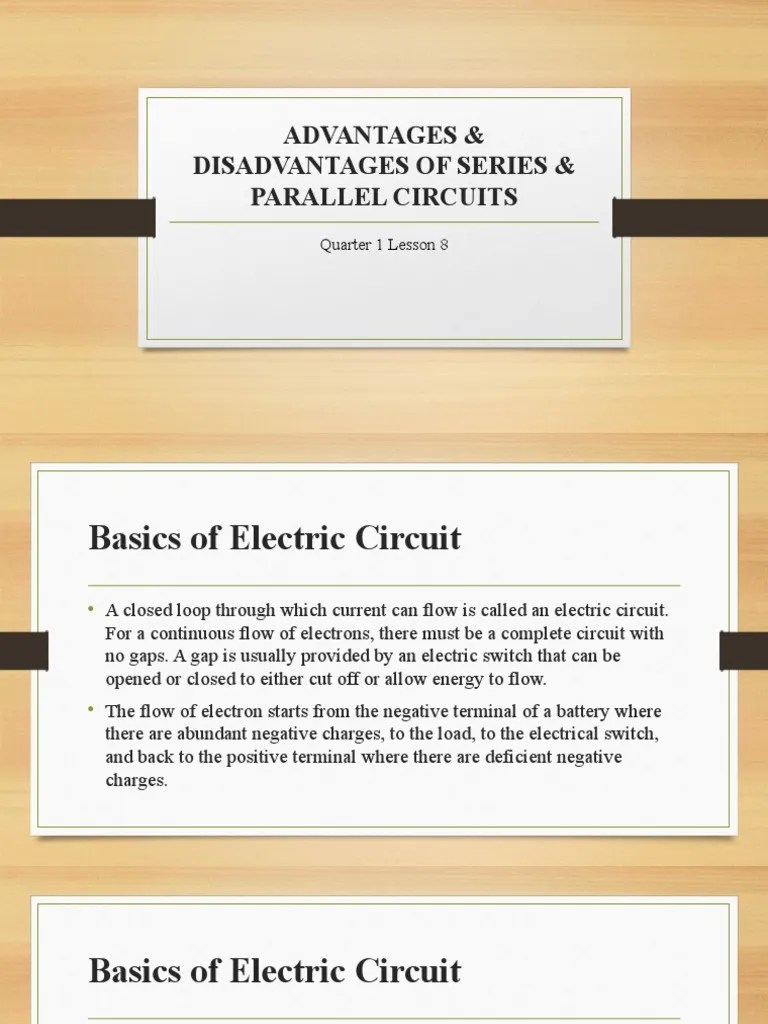 Advantages and Disadvantages of Series and Parallel Circuits PDF