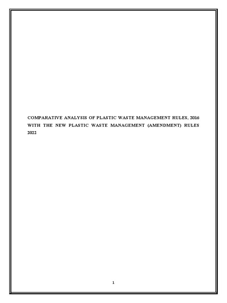 Plastic Waste Management Rules PDF Plastic Waste Management