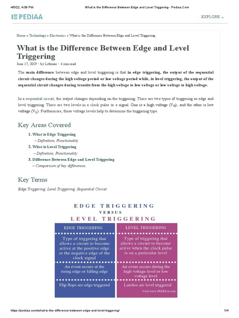 What Is The Difference Between Edge and Level Triggering PDF