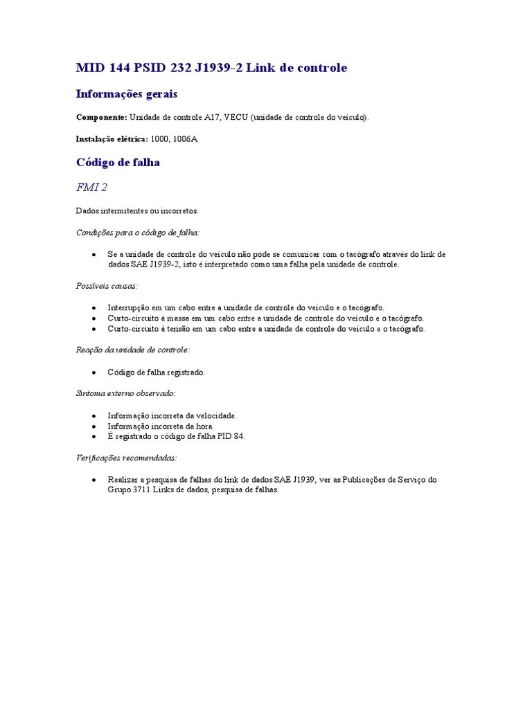 Mid 144 Psid 232 J1939 | PDF