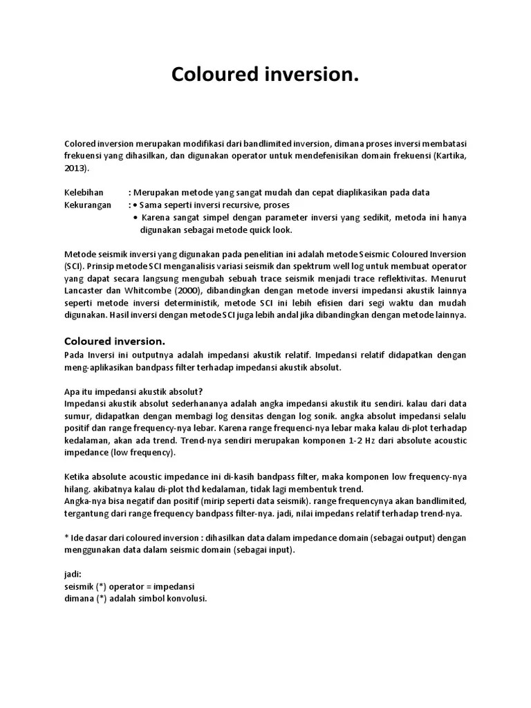 Coloured Inversion PDF