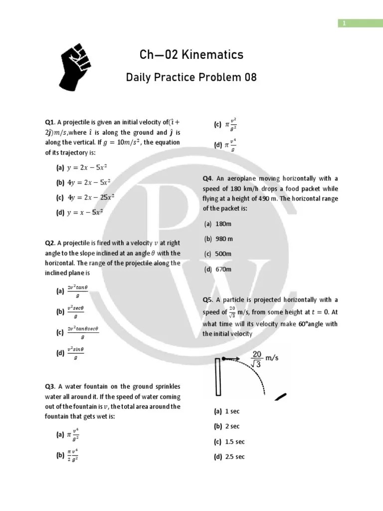Analysis of Projectile Motion Problems PDF Dynamics (Mechanics
