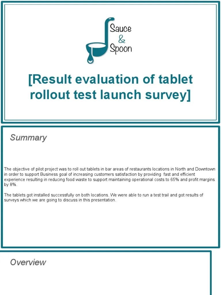 Activity Template Sauce & Spoon Test Launch Findings PDF