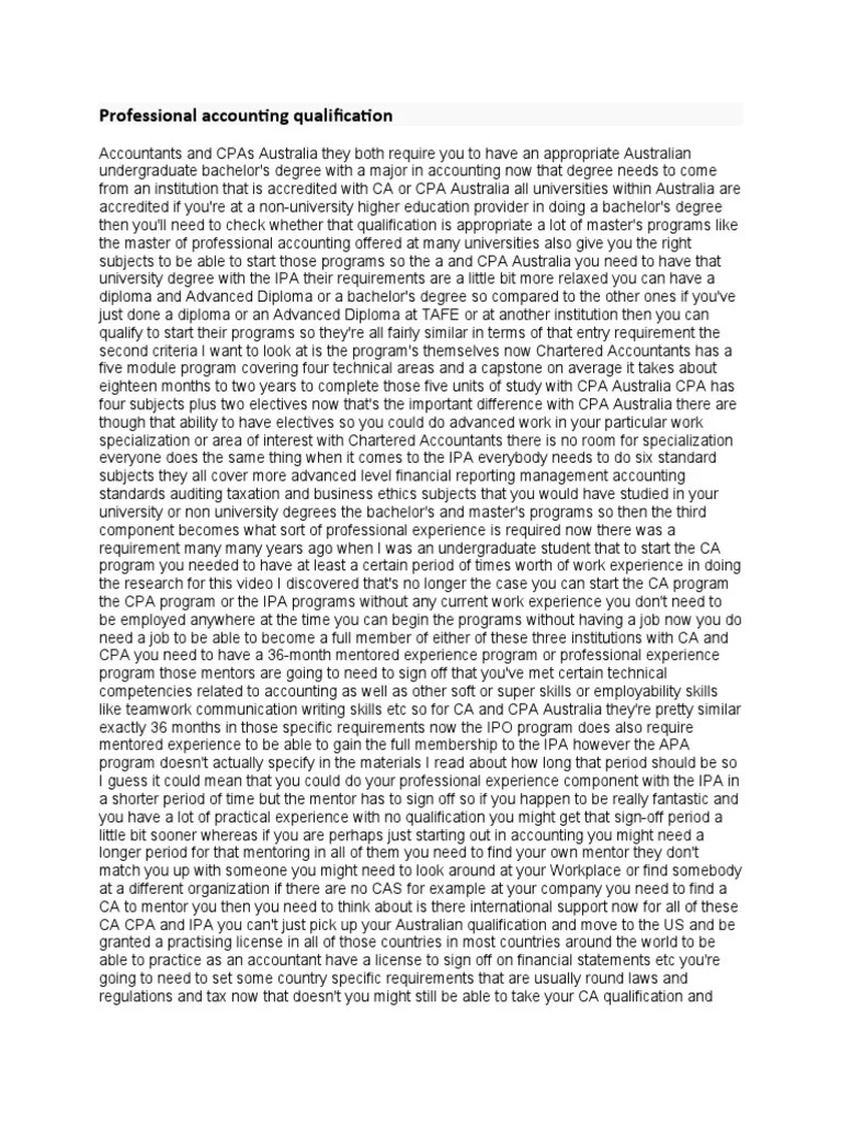 Professional accounting qualification PDF Accountant Certified