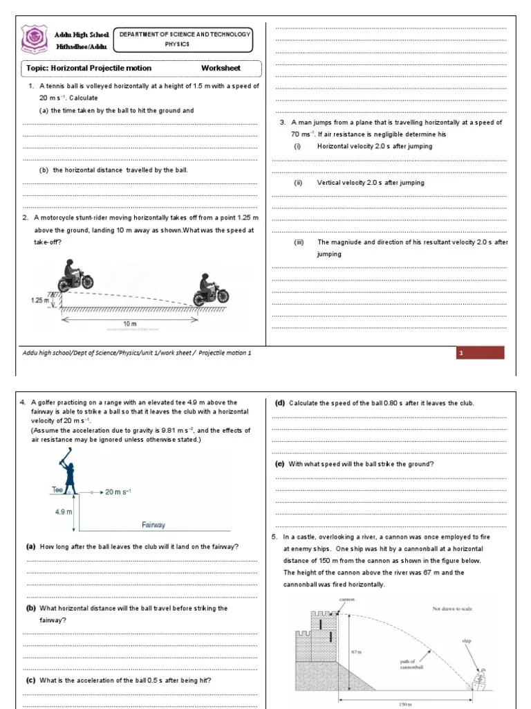 Horizontal Projectile Motion | PDF | Projectiles | Mechanics