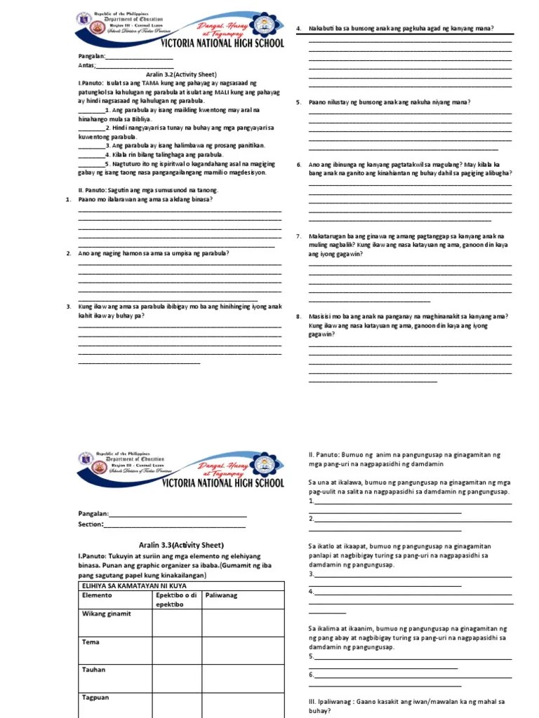 3.2 3.3 Activity Sheet | PDF