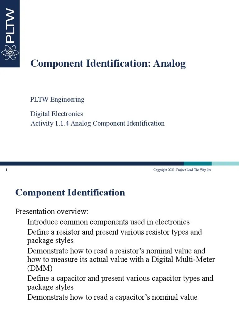 De 114 Component Identification Analog PDF Resistor Capacitor