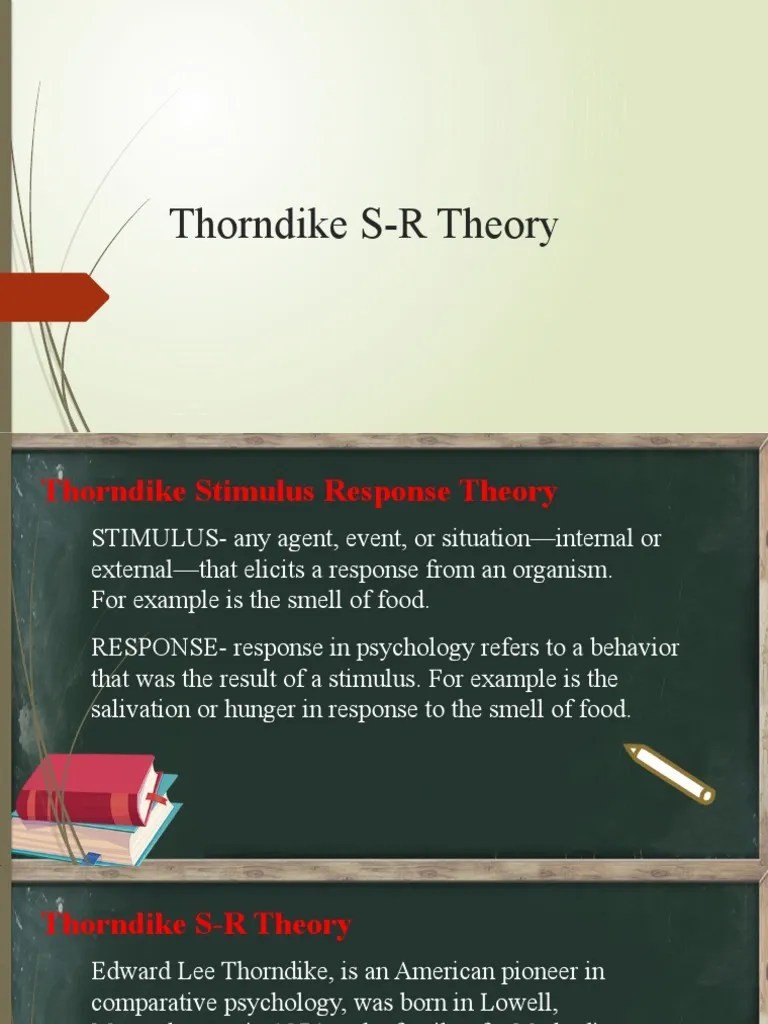 Thorndike S R Theory and B.F Skinner Operant Conditioning Theory Report