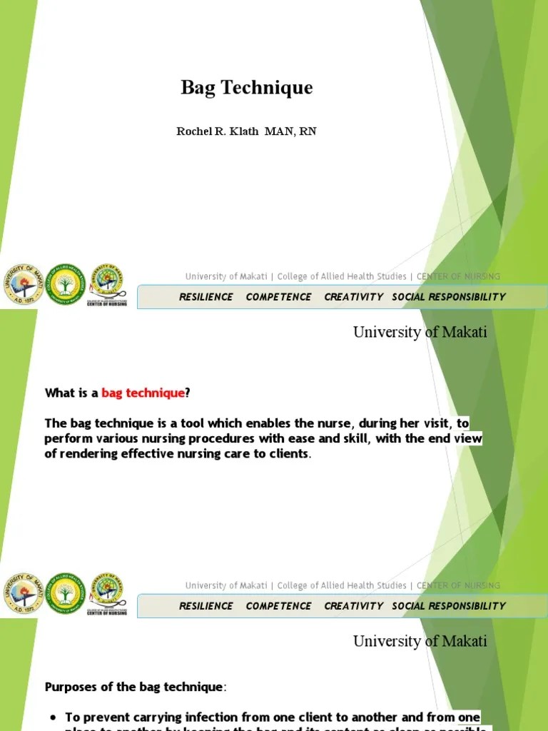Bag Technique PDF Nursing Health Sciences