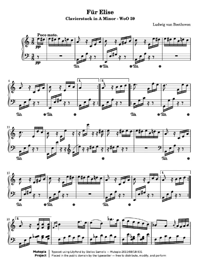 Fur Elise Music Sheet | PDF