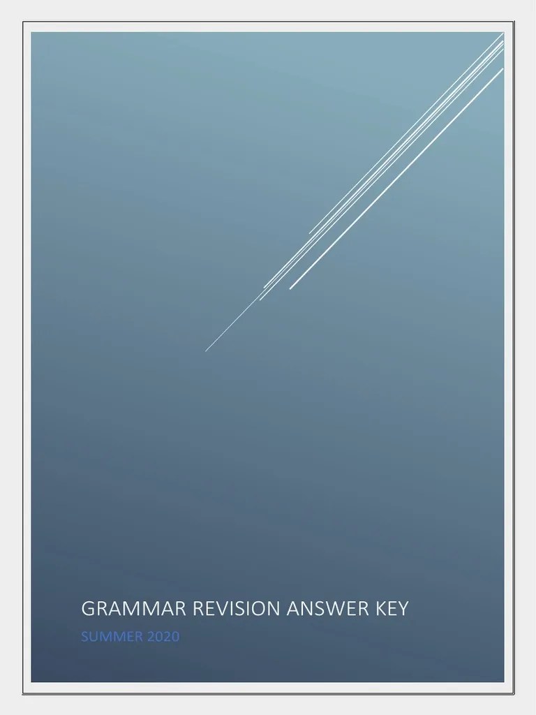 Grammar Revision Answer Key | PDF | Linguistic Typology | Linguistics