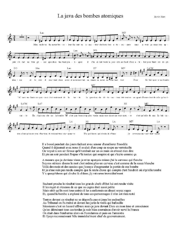 la java des bombes atomiques Boris Vian PDF