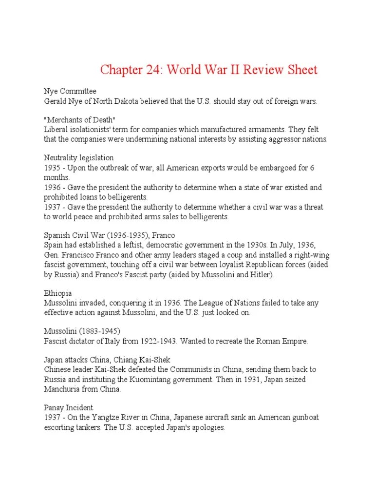 Chapter 24 REVIEW | PDF | Allies Of World War II | World War II