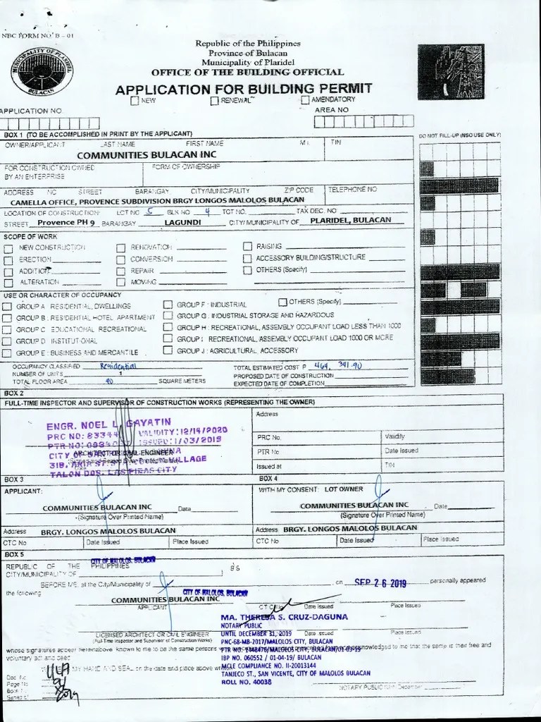 BLDG Permit Sample PDF