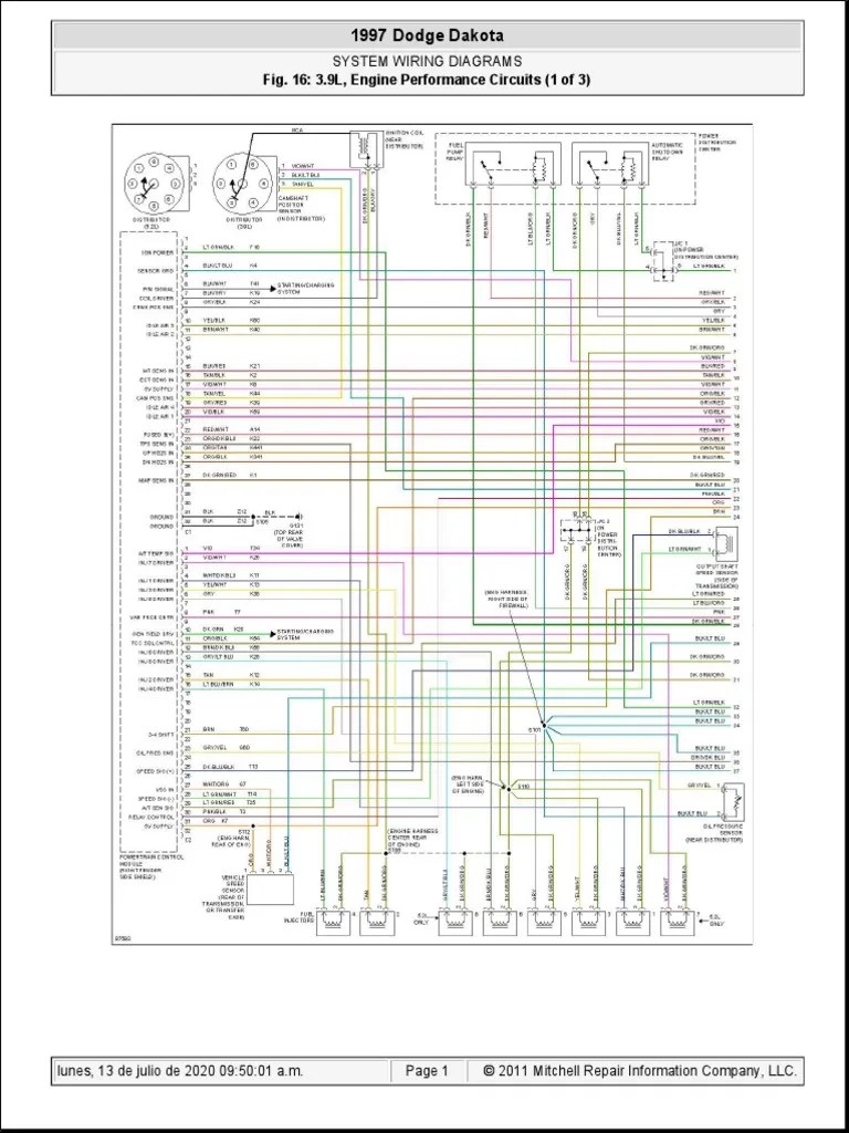 Diagrama de Motor Dodge Dakota 3.9lt Parte 1 | PDF