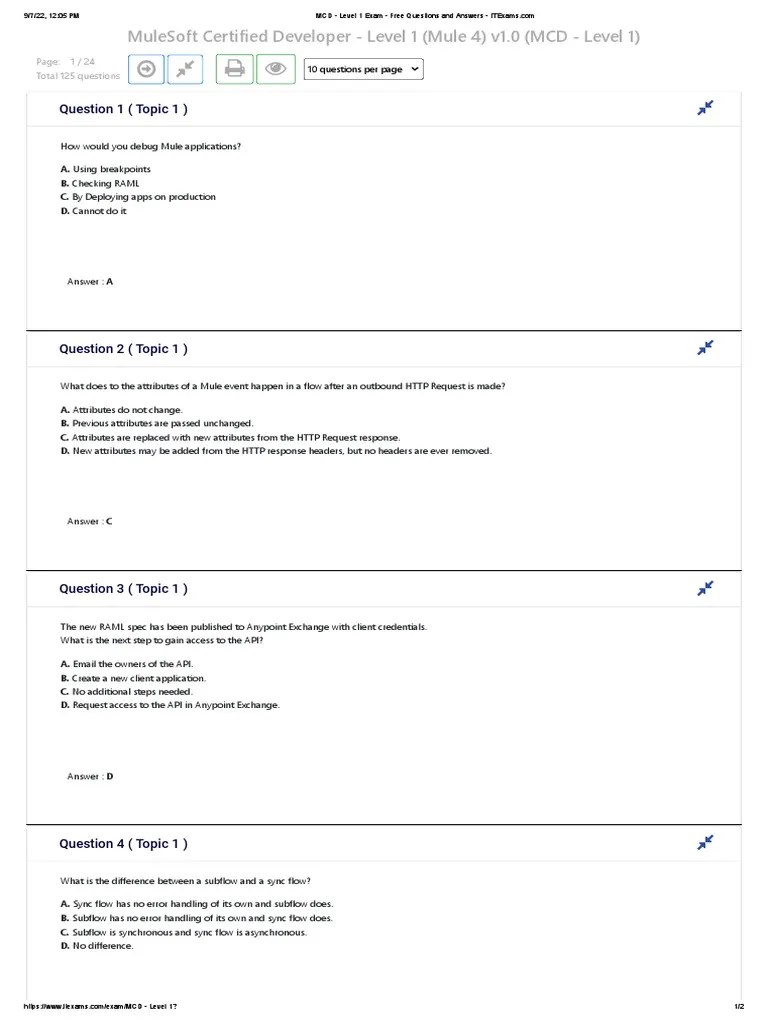 Mulesoft Level 1 Exam Questions Answers Pdf Hypertext Transfer