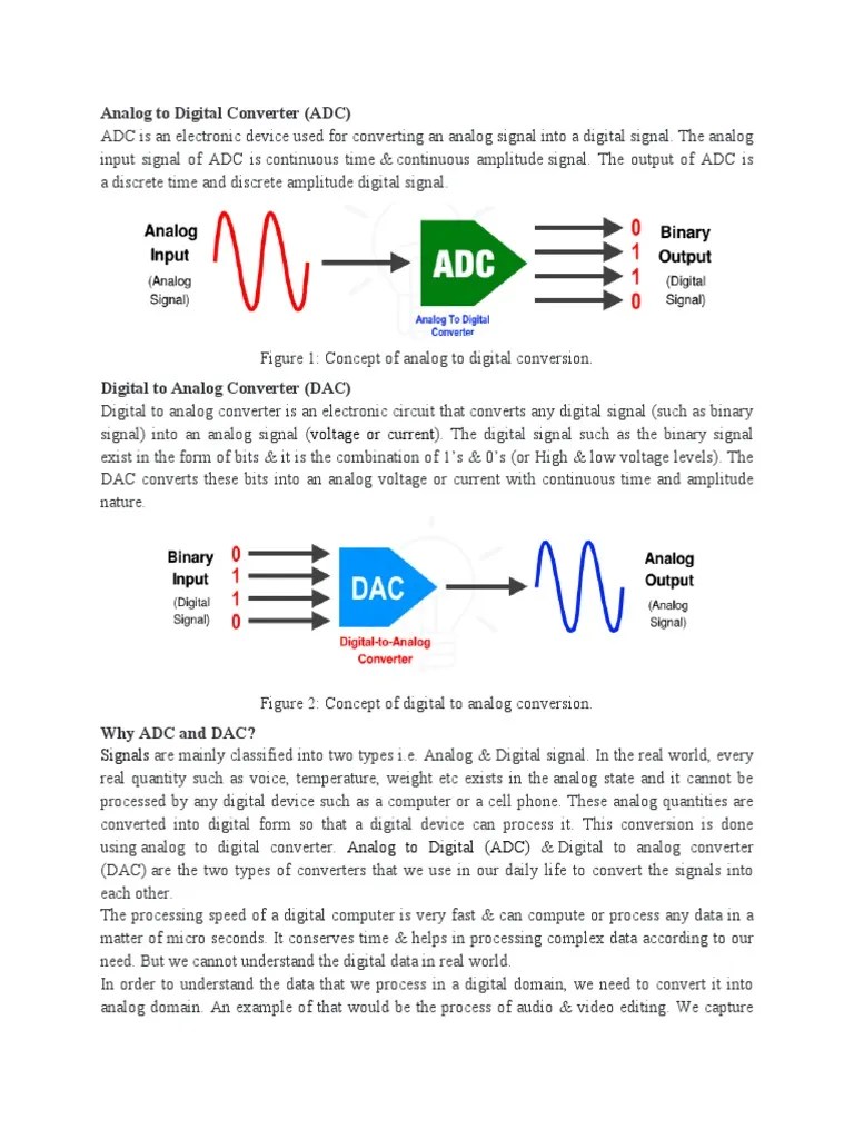 ADC and DAC PDF Analog To Digital Converter Digital To Analog