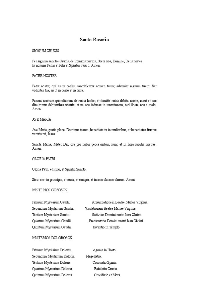Santo Rosario en Latin PDF