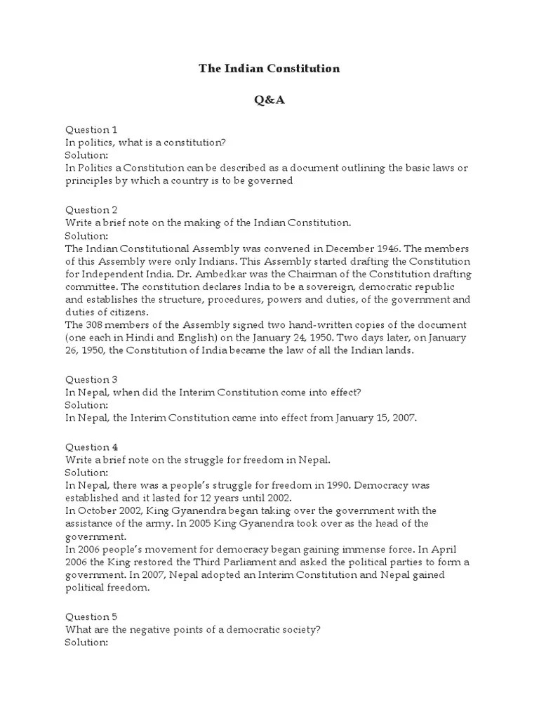 An Insightful Review of Key Constitutional Concepts in India PDF Constitution Justice