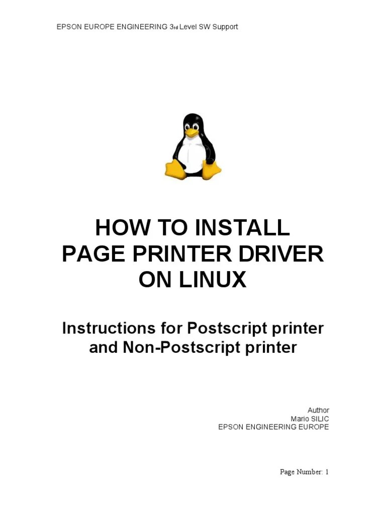 How To Install Printer Driver Linux PDF Printer Media