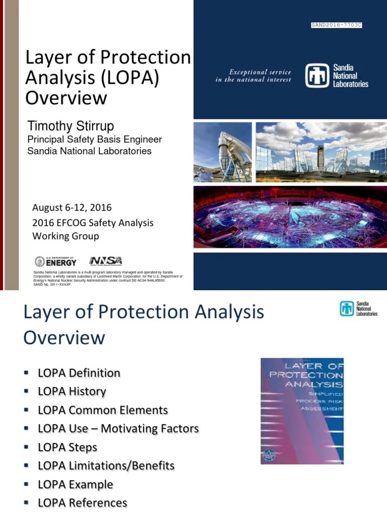 Layer of Protection Analysis (LOPA) Timothy Stirrup PDF Risk