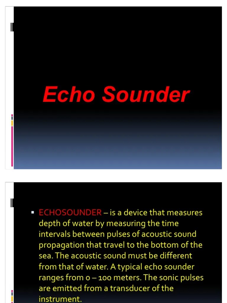 Day 7 9 Echo Sounder and Speed Measurement Sound Waves
