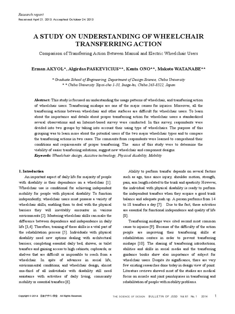 Materials Engineering PDF Wheelchair Physical Therapy
