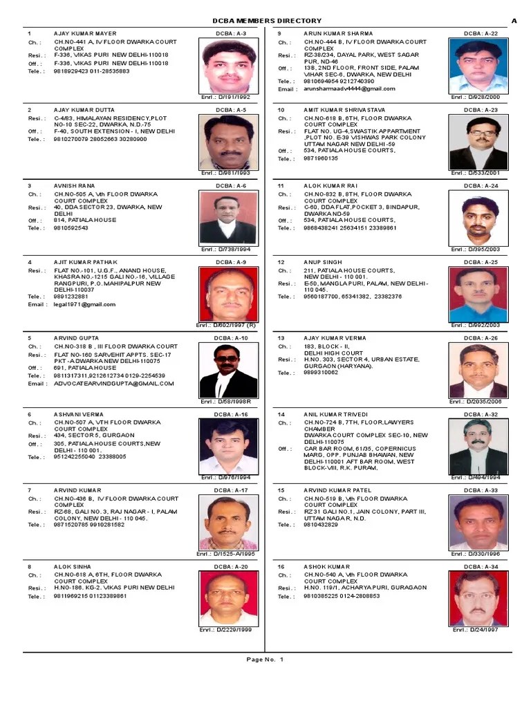Directory Lawyers PDF Delhi
