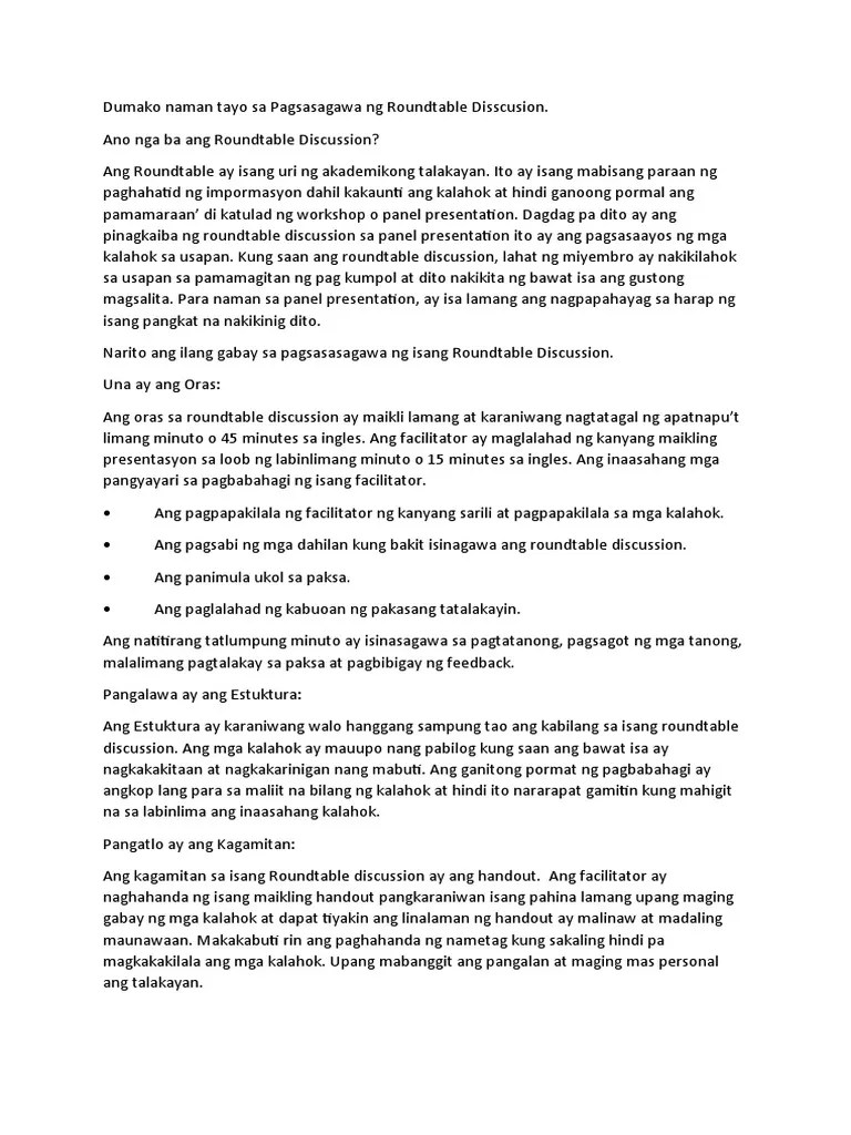 Roundtable Discussion PDF