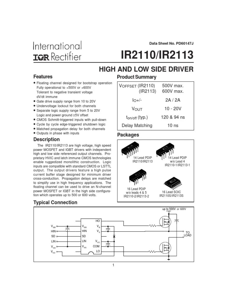 Ir 2113 | PDF | Logic Gate | Cmos