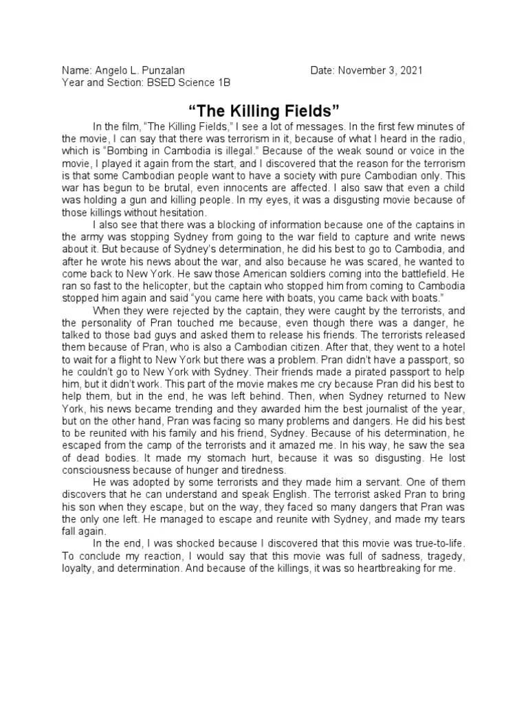 The Killing Fields PDF