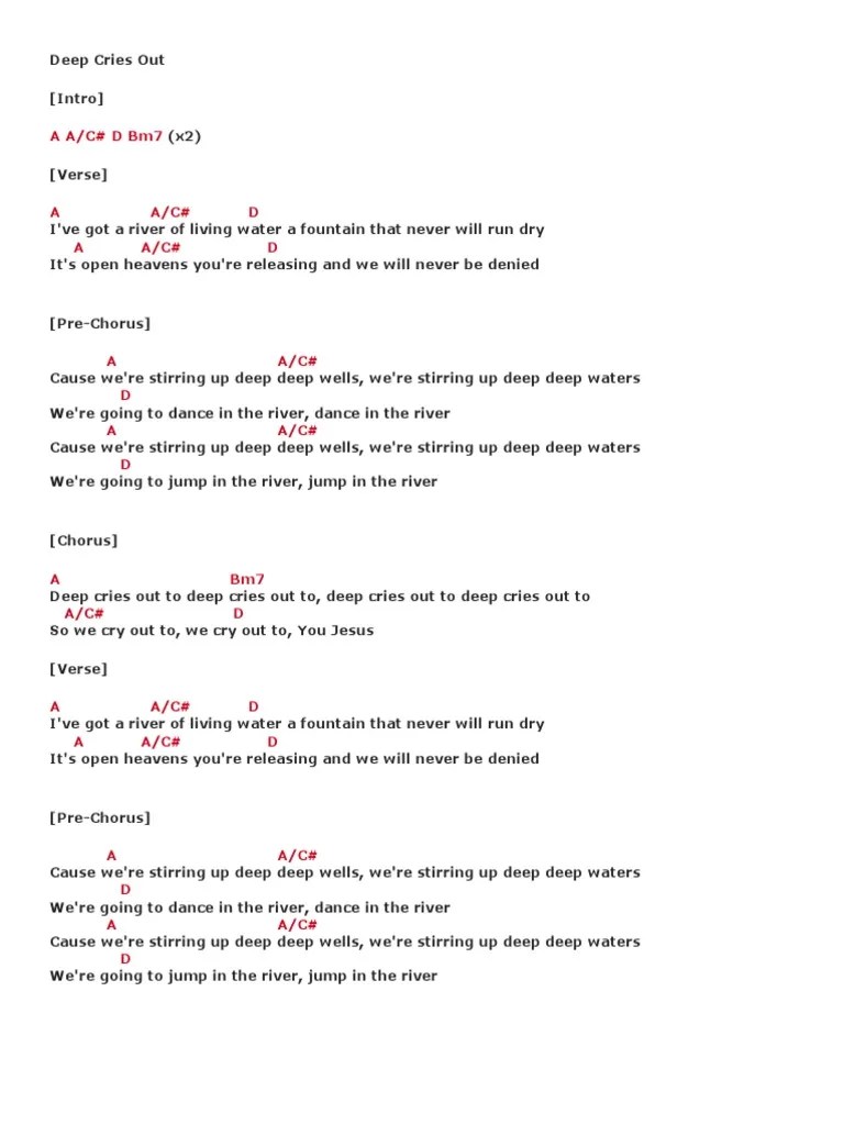 Deep Cries Out PDF Song Structure Songs