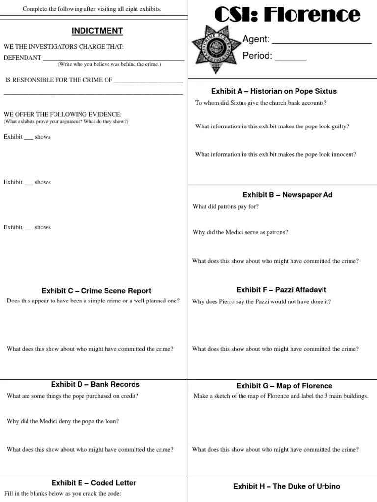 Kami Export CSI Florence (Investigation Journal) PDF House Of Medici Justice